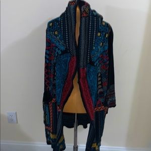 Johnny Was Embroidered Knit Jacket